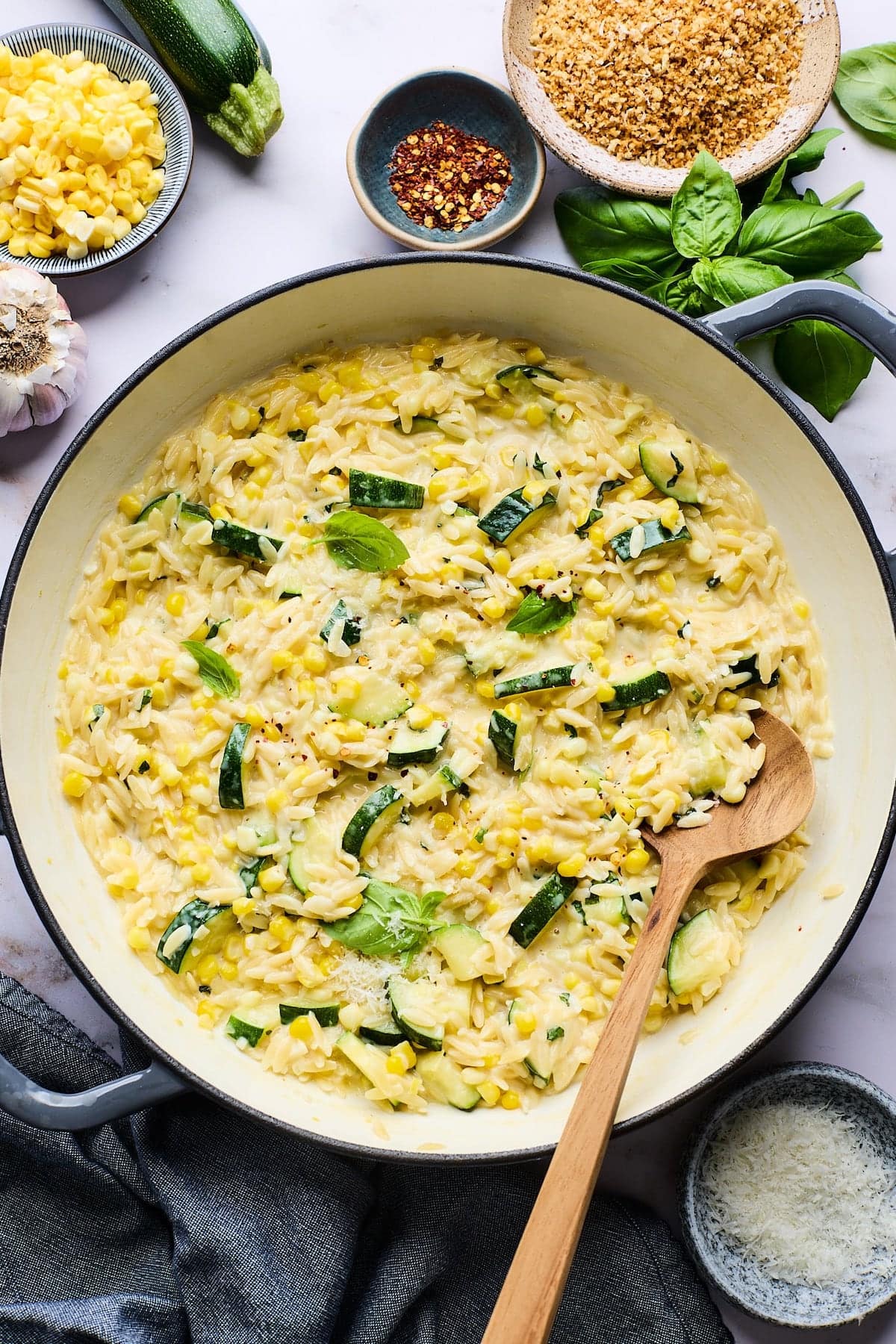 Corn and Zucchini Orzo
