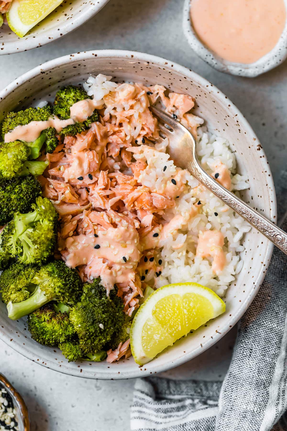 Salmon Broccoli Rice Bowl